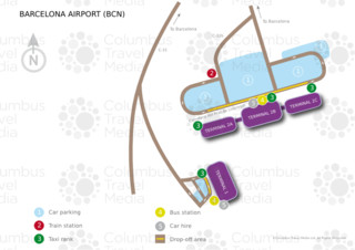 Map of Barcelona El Prat airport & terminal (BCN)